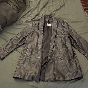 Elegant Black Leather Jacket for Women